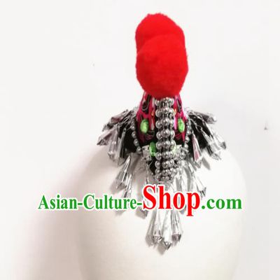 Chinese Traditional Folk Dance Cockscomb Hair Accessories Classical Dance Headwear for Women