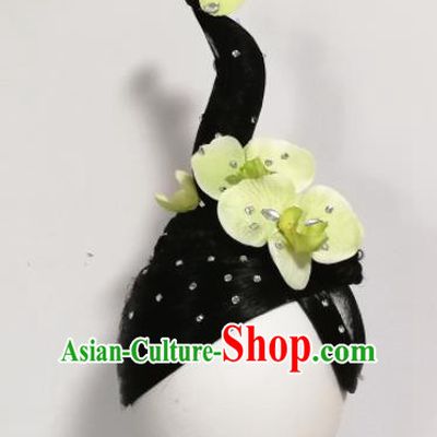 Chinese Traditional Classical Dance Hair Accessories Folk Dance Headwear and Wig for Women