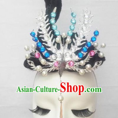 Chinese Traditional Classical Dance Hair Accessories Folk Dance Wig and Phoenix Headwear for Women