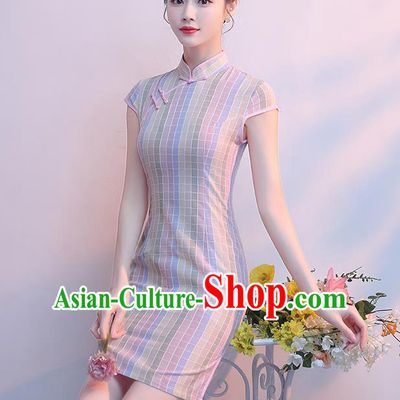 Chinese Traditional Qipao Dress Retro Cheongsam Compere Costume for Women