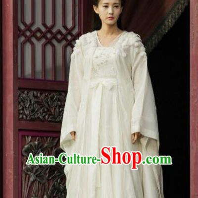 Chinese Ancient Princess White Hanfu Dress Swordswoman Costumes for Women