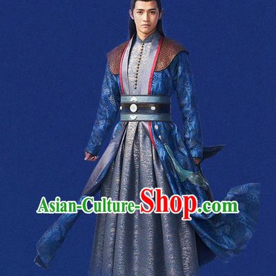 Chinese Ancient Kawaler Swordsman Costumes for Men