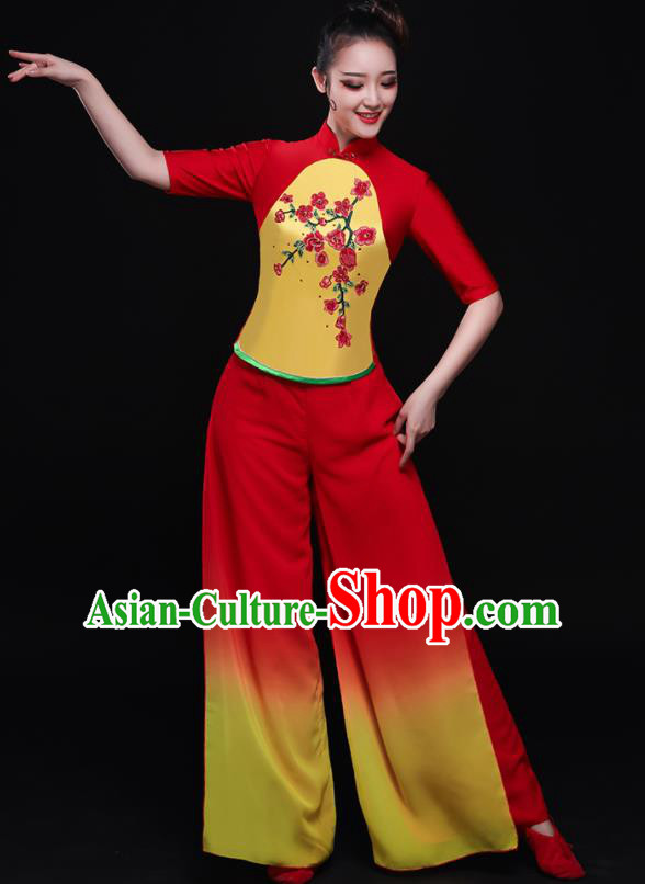 Traditional Chinese Fan Dance Folk Dance Costume Classical Yangko Dance Classical Dance Dress