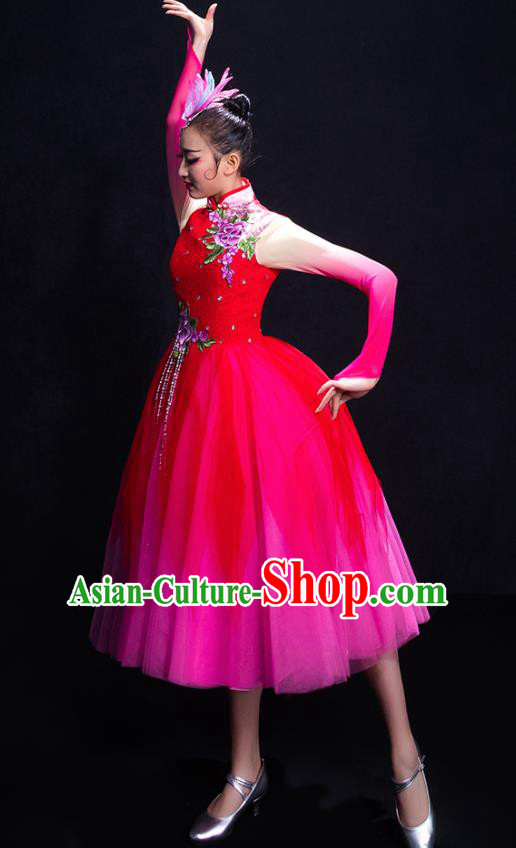 Traditional Chinese Fan Dance Folk Dance Costume Classical Yangko Dance Classical Dance Dress Traditional Chinese Fan Dance Folk Dance Costume Classical Yangko Dance Classical Dance Dress