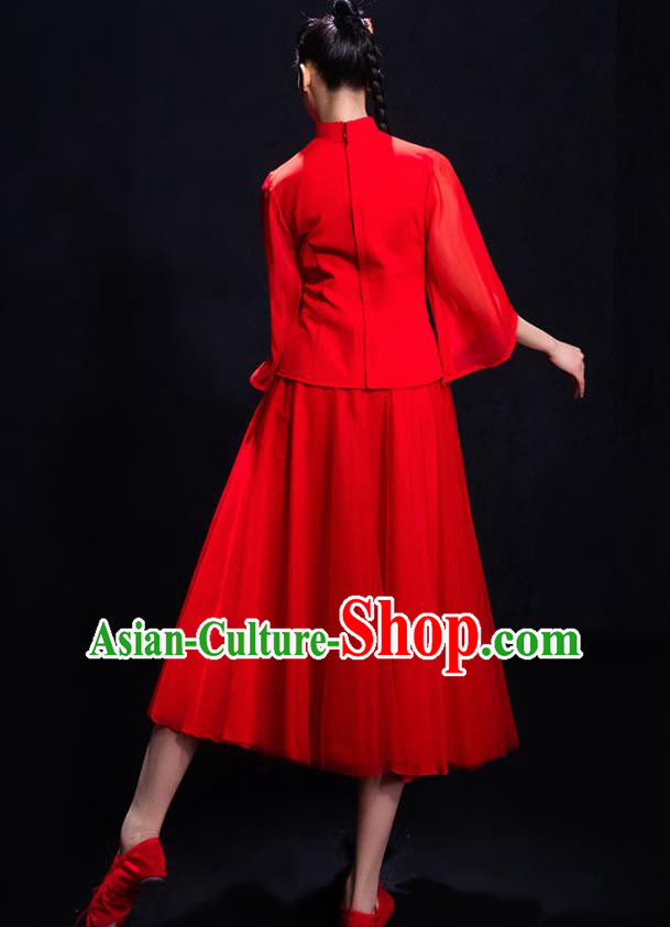 Traditional Chinese Fan Dance Folk Dance Costume Classical Yangko Dance Classical Dance Dress Traditional Chinese Fan Dance Folk Dance Costume Classical Yangko Dance Classical Dance Dress
