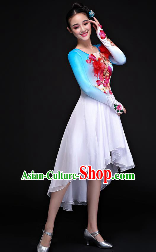 Traditional Chinese Fan Dance Folk Dance Costume Classical Yangko Dance Classical Dance Dress Traditional Chinese Fan Dance Folk Dance Costume Classical Yangko Dance Classical Dance Dress
