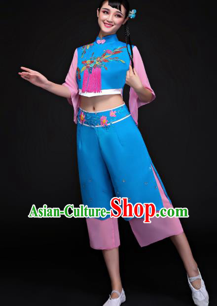Traditional Chinese Fan Dance Folk Dance Costume Classical Yangko Dance Classical Dance Dress