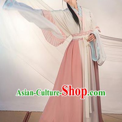 Chinese Traditional Jin Dynasty Princess Costume Ancient Swordswoman Embroidered Hanfu Dress for Women
