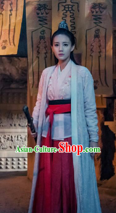 Chinese Ancient Peri Costumes Traditional Princess Swordsman Hanfu Dress