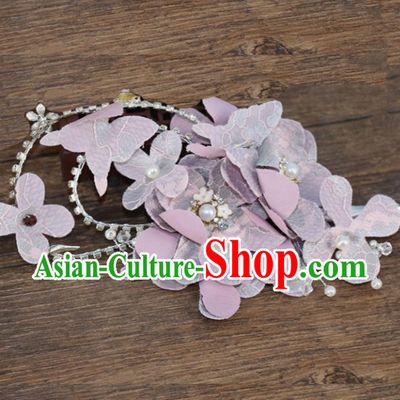Chinese Traditional Hair Accessories Ancient Hanfu Purple Flowers Hair Stick for Women