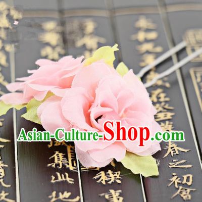 Chinese Traditional Hair Accessories Ancient Tang Dynasty Pink Peony Hairpins for Women