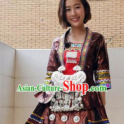 Chinese Traditional Miao Nationality Accessories Hmong Tassel Necklace for Women