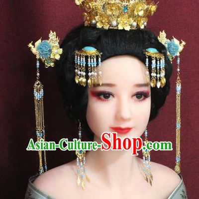 Chinese Ancient Hair Accessories Imperial Consort Phoenix Coronet Hairpins for Women