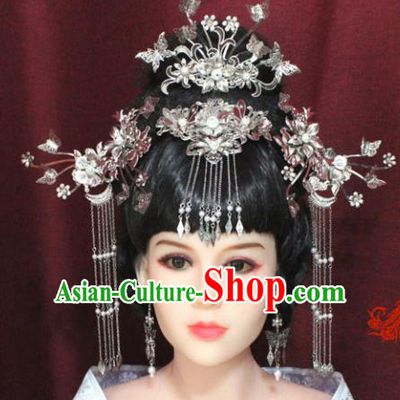 Chinese Ancient Palace Hair Accessories Handmade Tang Dynasty Princess Phoenix Coronet Hairpins for Women