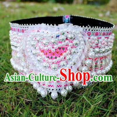 Chinese Traditional Miao Nationality Hair Accessories Hmong Hat for Women