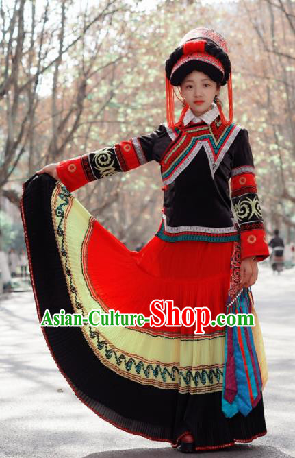 Traditional Chinese Miao Nationality Dance Clothing Hmong Ethnic Minority Costumes and Headwear
