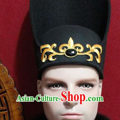 Chinese Traditional Prince Hair Accessories Ancient Tang Dynasty Chancellor Black Hat for Men
