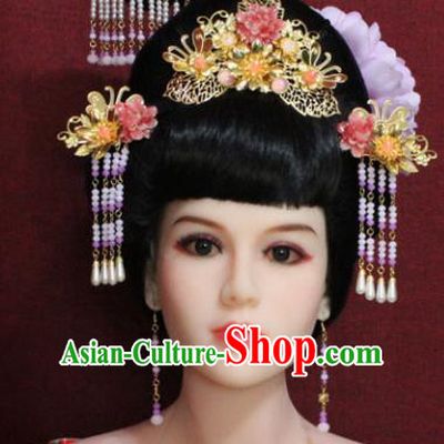 Chinese Handmade Imperial Consort Phoenix Coronet Hairpins Ancient Peri Hair Accessories for Women