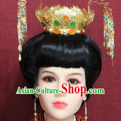 Chinese Handmade Queen Lotus Phoenix Hairpins Ancient Imperial Consort Hair Accessories for Women
