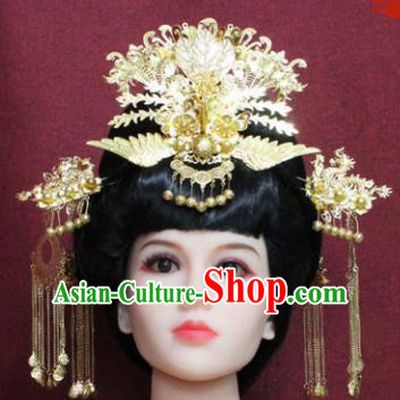Chinese Handmade Phoenix Coronet Hairpins Ancient Imperial Consort Hair Accessories for Women