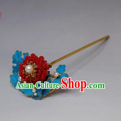 Chinese Ancient Qing Dynasty Hair Accessories Handmade Palace Tian-Tsui Butterfly Hairpins for Women