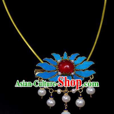 Asian Chinese Traditional Jewelry Accessories Palace Agate Necklace for Women