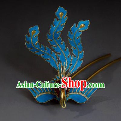 Chinese Handmade Hair Accessories Hanfu Phoenix Hairpins Ancient Flowers Hair Clip for Women