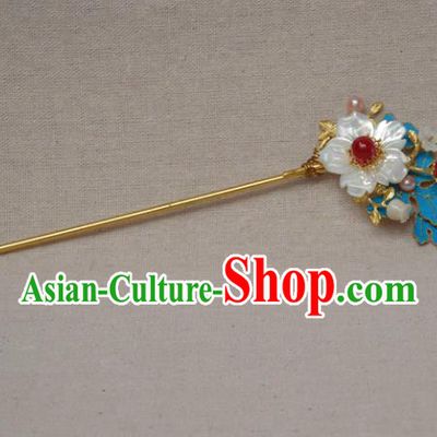 Chinese Ancient Qing Dynasty Princess Shell Hairpins Hair Accessories Handmade Hanfu Hair Clip for Women