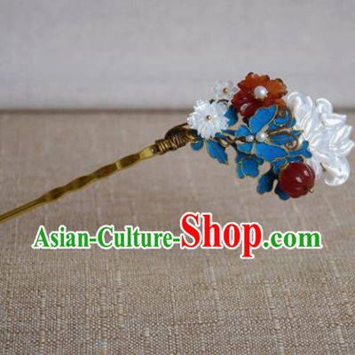 Chinese Handmade Qing Dynasty Palace Shell Lotus Hairpins Hair Accessories Ancient Hanfu Hair Clip for Women