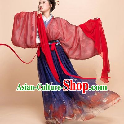 Traditional Chinese Ancient Jin Dynasty Princess Embroidered Costumes for Women