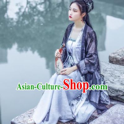 Chinese Ancient Swordswoman Song Dynasty Young Lady Costumes Complete Set for Women