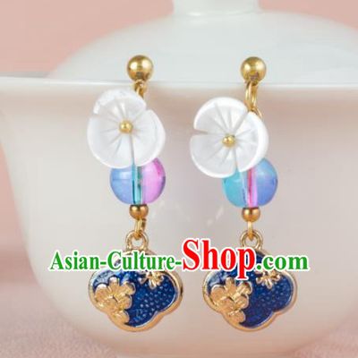 Asian Chinese Traditional Jewelry Accessories Hanfu Cloisonne Earrings for Women