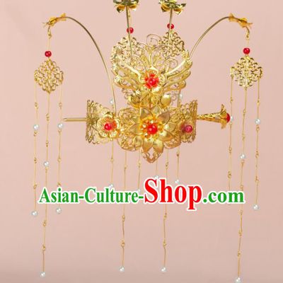 Chinese Ancient Hair Accessories Hanfu Phoenix Coronet Handmade Hairpins for Women