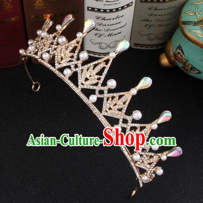 Top Grade Bride Hair Accessories Wedding Baroque Princess Crystal Royal Crown for Women