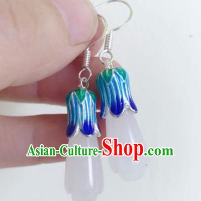 Top Grade Chinese Handmade Jewelry Accessories Hanfu Mangnolia Earrings for Women