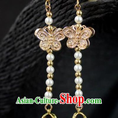 Top Grade Chinese Jewelry Accessories Wedding Hanfu Butterfly Earrings for Women