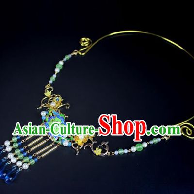 Top Grade Chinese Jewelry Accessories Wedding Hanfu Blueing Necklace for Women