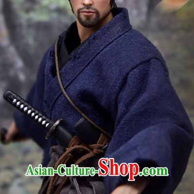 Ancient Japanese Warrior Costumes Samurai Costume Mitamoto Musashi Replica Kimono Dresses Clothing Complete Set