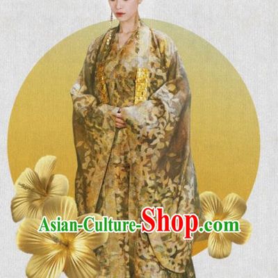 The Rise of Phoenixes Traditional Chinese Ancient Tang Dynasty Empress Embroidered Costumes and Headpiece Complete Set