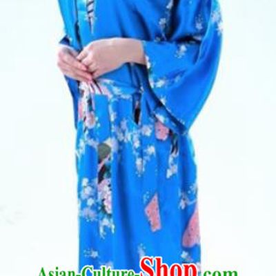 Traditional Japanese Costumes Asian Japan Kimono Blue Yukata for Women