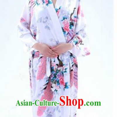 Traditional Japanese Costumes Asian Japan Kimono White Yukata for Women