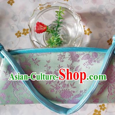 Traditional Chinese Brocade Bag Green Silk Handbag for Women