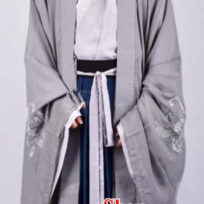 Chinese Ancient Swordsman Grey Clothing Traditional Ming Dynasty Cabinet Minister Costumes for Men