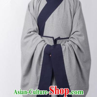 Ming Dynasty Clothes Men Chinese Ancient Scholar Grey Clothing Traditional Ming Dynasty Taoist Priest Costumes for Men