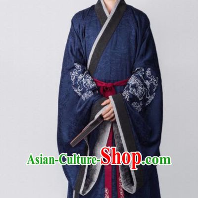 Chinese Ancient Minister Clothing Traditional Han Dynasty Chancellor Costume for Men