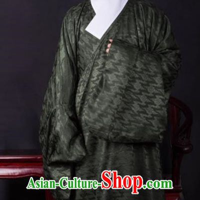 Chinese Ancient Taoist Atrovirens Clothing Traditional Ming Dynasty Minister Costume for Men