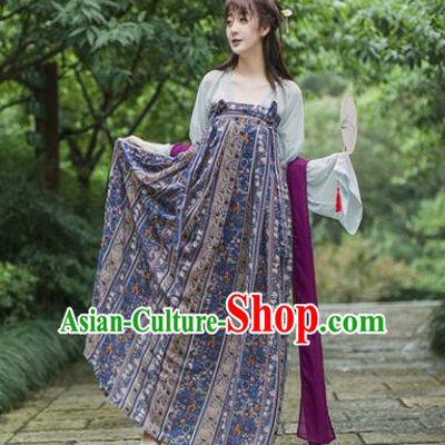 Traditional Chinese Tang Dynasty Maidenform Costume Ancient Princess Hanfu Dress for Women