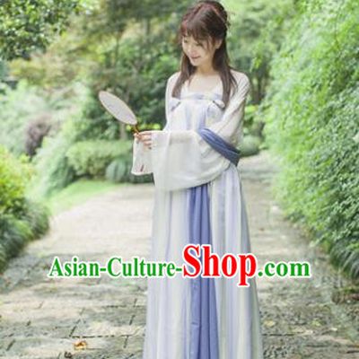 Traditional Chinese Tang Dynasty Maidenform Costume Ancient Princess Lilac Hanfu Dress for Women