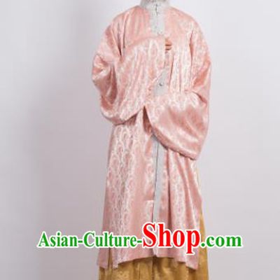 Traditional Chinese Ming Dynasty Dowager Costume Ancient Pink Long Blouse for Women
