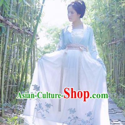Chinese Ancient Nobility Lady Embroidered Dresses Tang Dynasty Costume for Rich Women